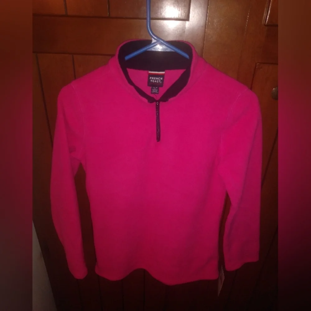 NWT French Toast Fuchsia Pink Fleece Pullover Sz 14/16 - Picture 1 of 1